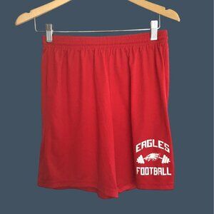 A4- BOY ELASTIC WAIST RED TRAINING SHORTS REGULAR FIT SIZE YOUTH X-LARGE (18-20)
